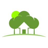Green Tree House Logo PNG Vector