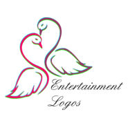 Heart Entertainment Bird Logo PNG Vector