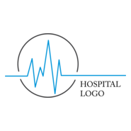 Hospital ECG Logo PNG Vector