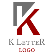 K Cut Letter Logo PNG Vector