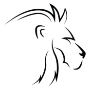Lion Line Art Profile Logo PNG Vector