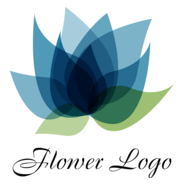 Lotus Flower Blue Fashion Logo PNG Vector