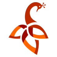 Orange Peacock Logo PNG Vector