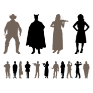 People Silhouettes Designs Pack Logo PNG Vector
