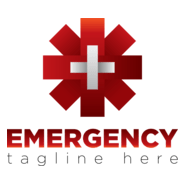 Red asterisk with a cross Logo PNG Vector