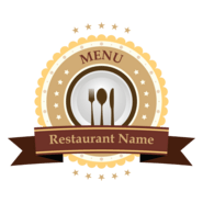 Restaurant Brand Ribbon Logo PNG Vector