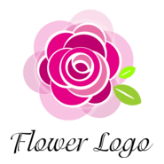 Rose Flower Art Logo PNG Vector