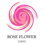 Rose Flower Art Logo PNG Vector