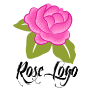 Rose Flower Pink Logo PNG Vector