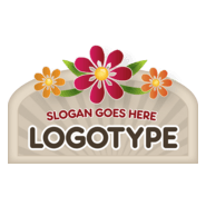 Sign with Flowers Logo PNG Vector