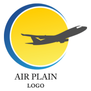 Sun Airplane Art Logo PNG Vector