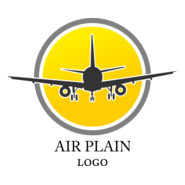 Sun Airplane Art Logo PNG Vector