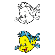 The little mermaid – Flounder Logo PNG Vector