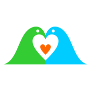 Two Love Birds Hearten Logo PNG Vector