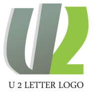 U2 Letter Logo PNG Vector