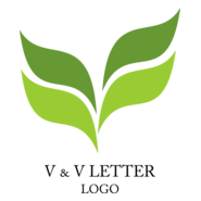 V Letter Green Logo PNG Vector