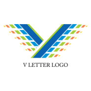 V Pixel Letter Logo PNG Vector