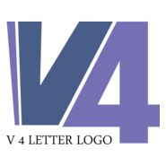 V4 Letter Logo PNG Vector