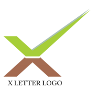 X Tick Letter Logo PNG Vector