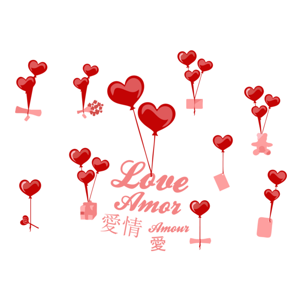 Amor - Corações - Balões Logo PNG Vector