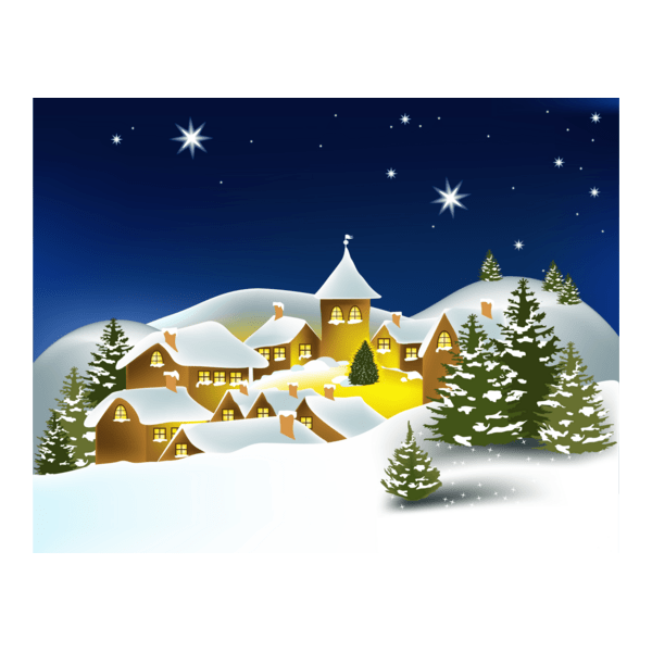 cartoon christmas house Logo PNG Vector