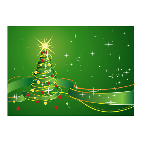 christmas background star green ribbon Logo PNG Vector