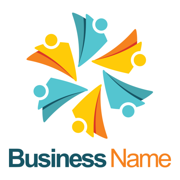 Circle people 3D team work company Logo PNG Vector