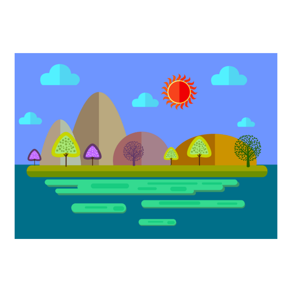 colorful cartoon style sketch Logo PNG Vector