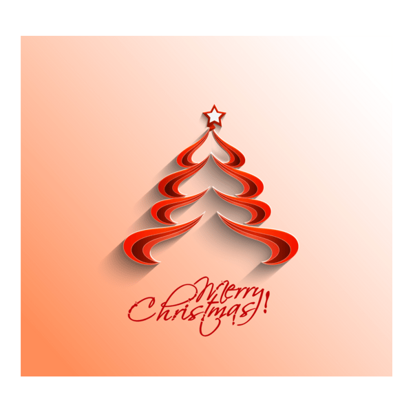 cute red merry christmas tree Logo PNG Vector