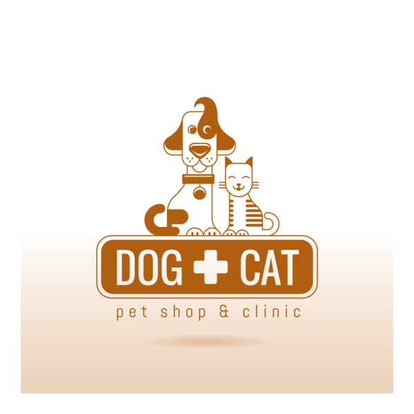 Dog and cat with pet shop and clinic Logo PNG Vector