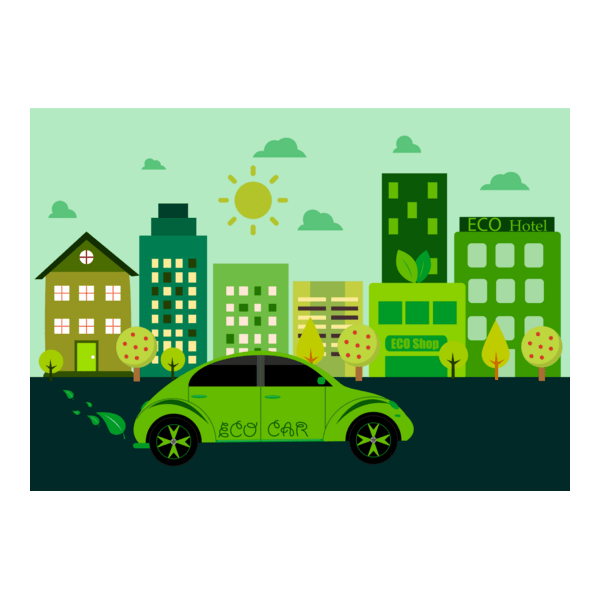 eco life concept green city decoration Logo PNG Vector