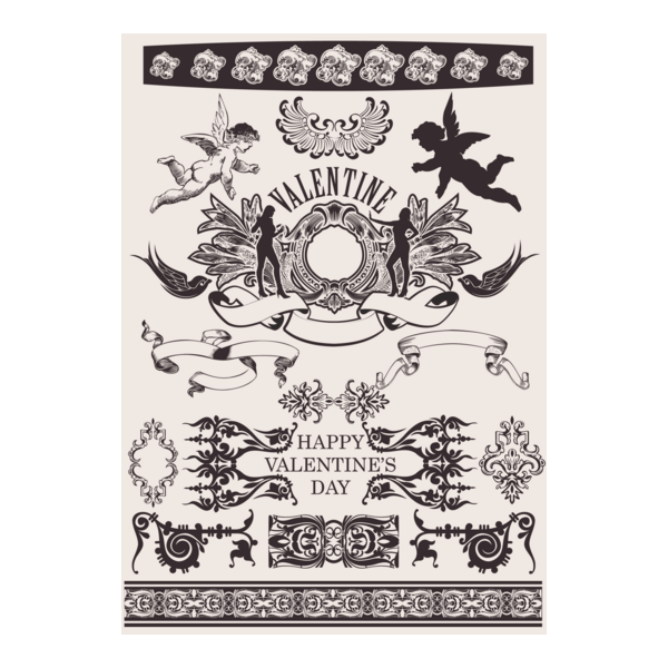 european gorgeous valentine day theme classic lace Logo PNG Vector