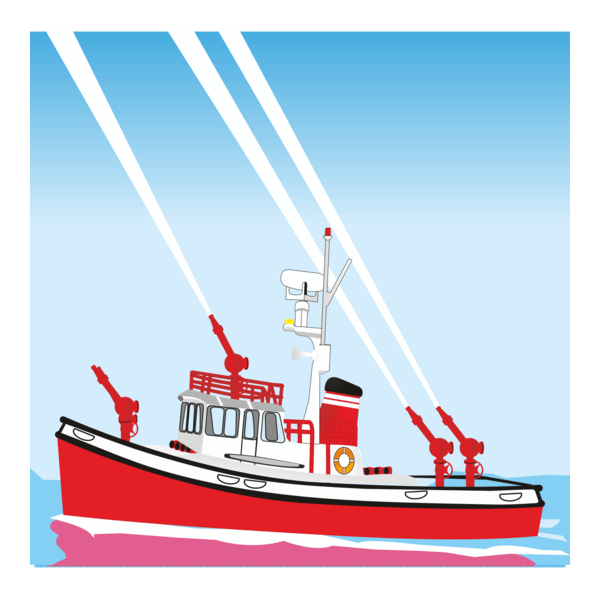 Firefighter boat Logo PNG Vector