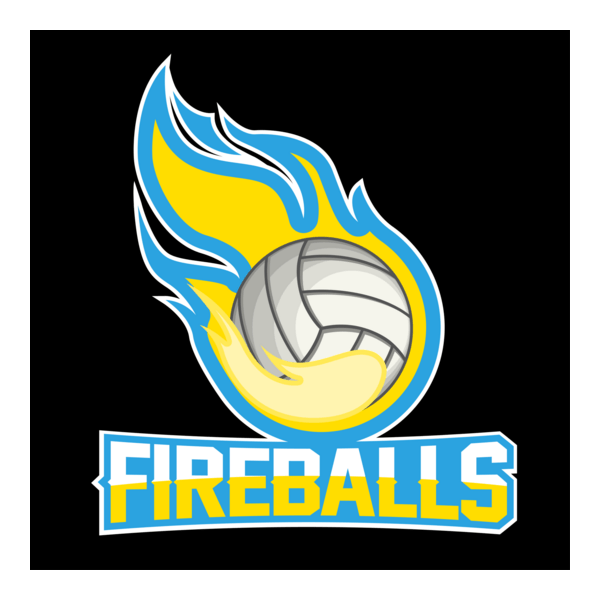 Flame with volleyball Logo PNG Vector