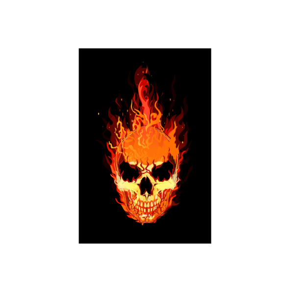 flaming skull Logo PNG Vector