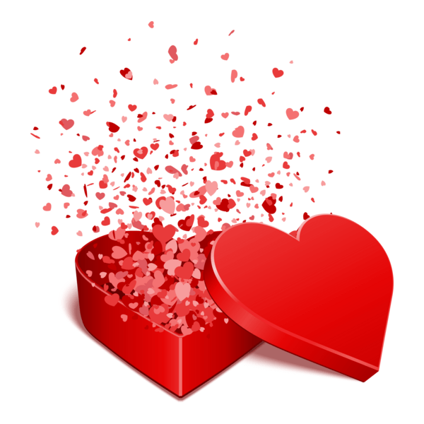 flying heart gift box valentine day Logo PNG Vector