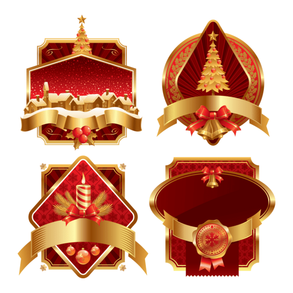 gold christmas label Logo PNG Vector