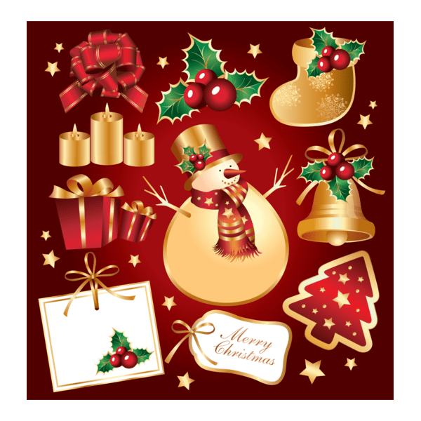 golden christmas element Logo PNG Vector