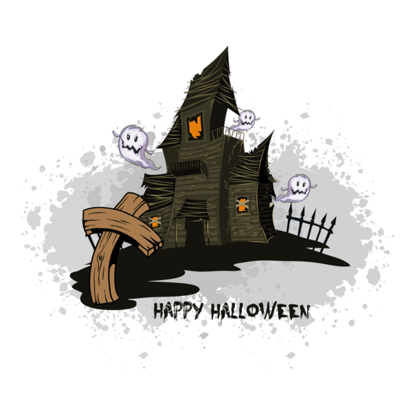halloween castle Logo PNG Vector