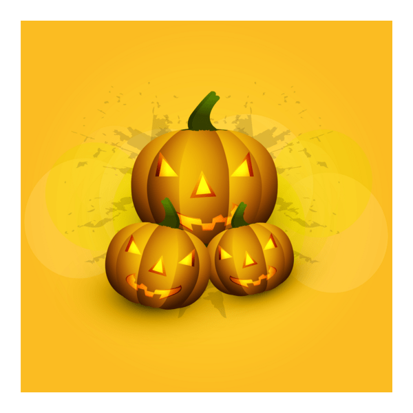 halloween scary yellow pumpkins bright colorful Logo PNG Vector