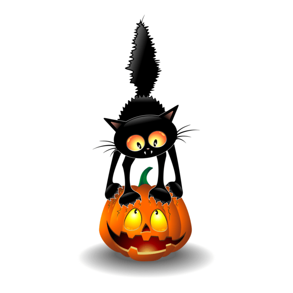 halloween spooky pumpkins cat Logo PNG Vector