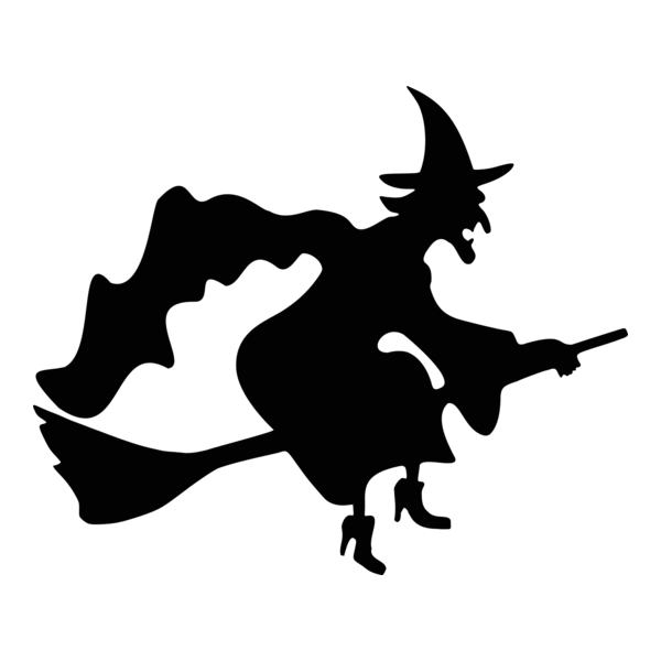 halloween witch silhouette Logo PNG Vector
