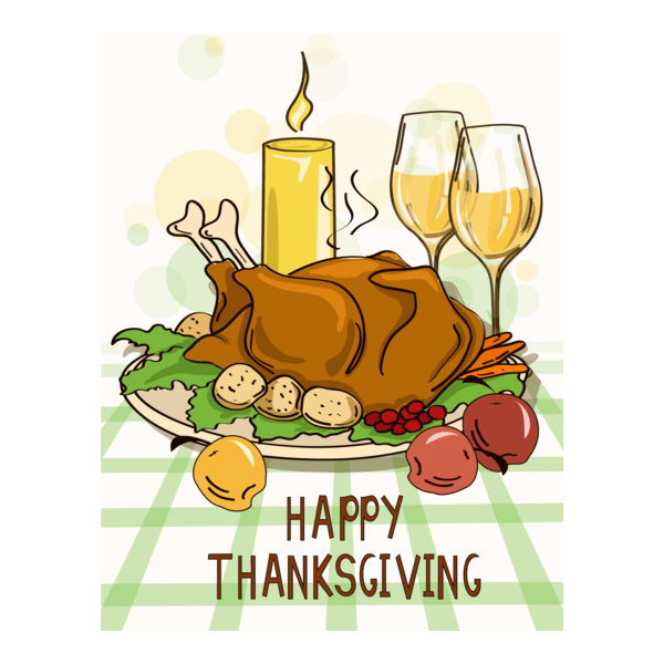 happy thanksgiving roasted turkey bird Logo PNG Vector