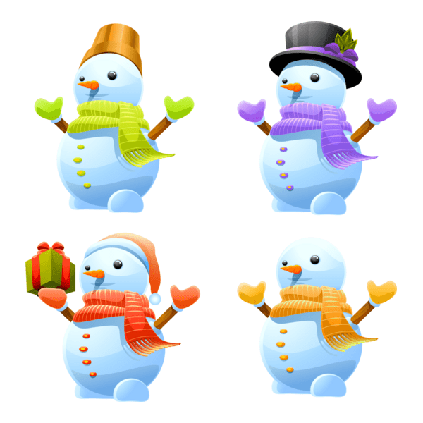 lovely christmas snowman Logo PNG Vector