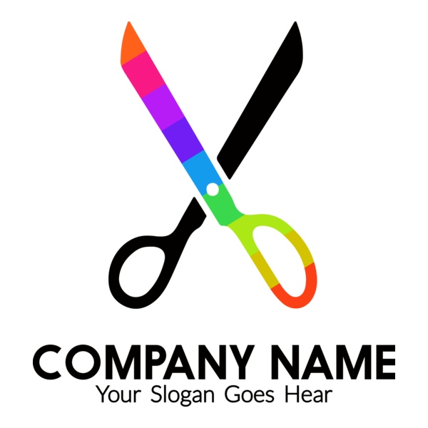 Magic scissors company Logo PNG Vector