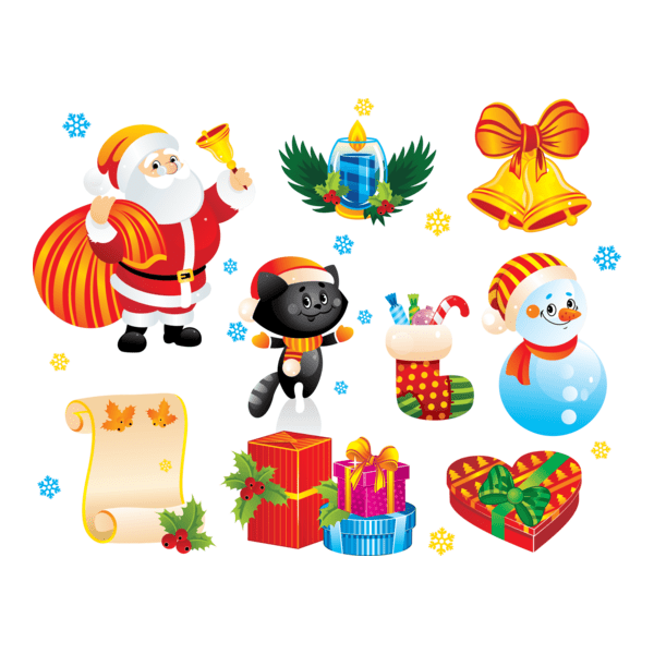 merry christmas decoration elements Logo PNG Vector