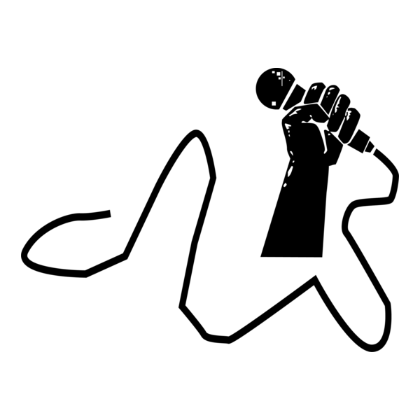 MICROPHONE IN A HAND Logo PNG Vector