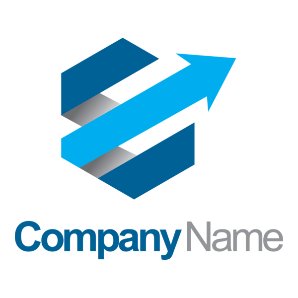 Polygon arrow 3D company Logo PNG Vector