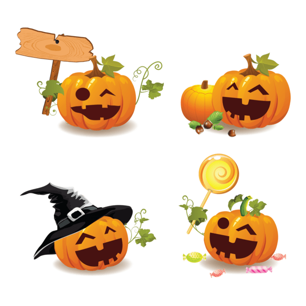 smile happy halloween pumpkins Logo PNG Vector