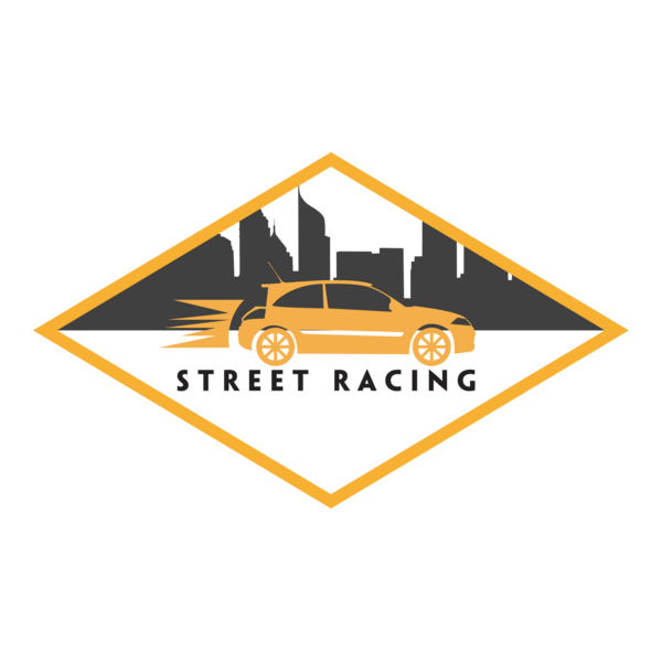Street racing yellow car Logo PNG Vector